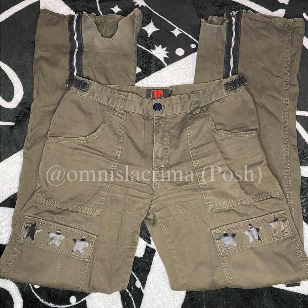 RESERVED - 1990s Rare Tripp NYC Army Green Star Pants